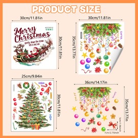 Christmas Toilet Stickers Decals Xmas Christmas Tree Santa Claus Deer Pine Needle Ball Toilet Lid Stickers Bathroom Wall Self-Adhesive Decals for Merry Christmas Party Home Mural Decoration 3Sheets
