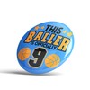 9th Birthday Pin - This Baller Is Officially 9 Button
