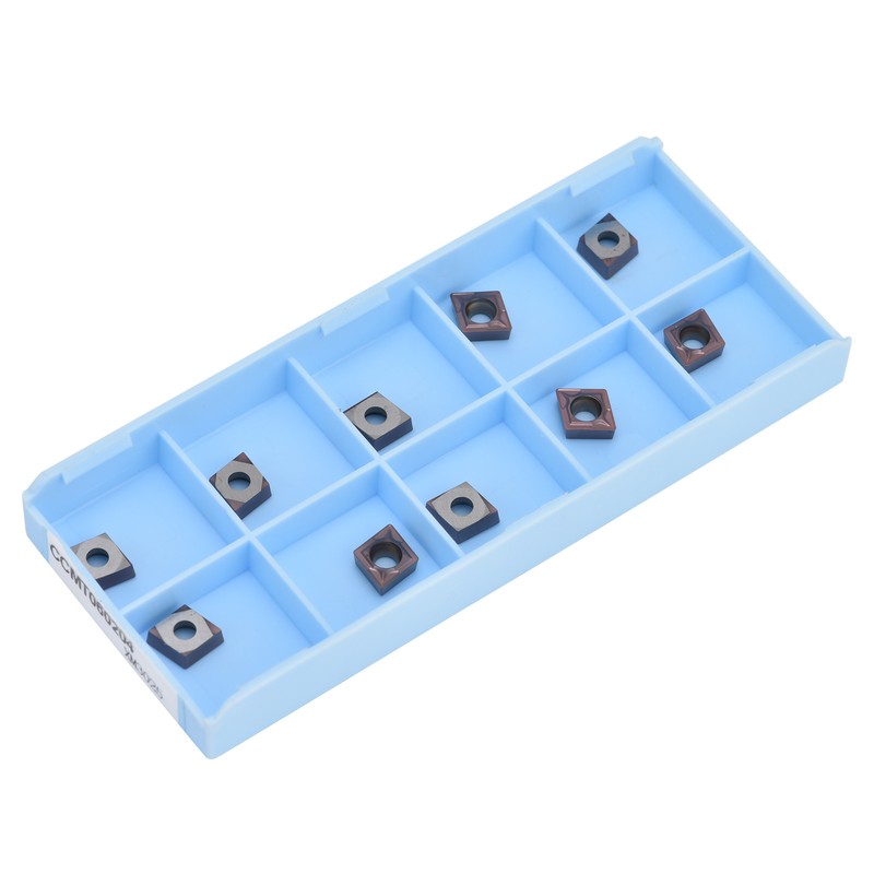 10Pcs Carbide Turning Blade Titanium Alloy High Temperature Resistance Rhombus