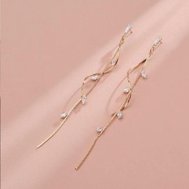 Crystal Drop Earrings,Zirconia Rhinestone Dangling Earrings for Women Prom Party Jewelry Gifts， Dangle Fashion Jewelry Crystal Earrings for Women