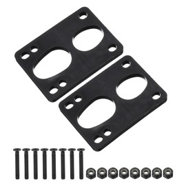 PATIKIL 6mm / 1/4" Skateboard Riser Pads mit Hardware Schrauben-Set, 2 Sets PU geneigte Keilstoßdämpfer-Pads 35mm Montagebolzenmutter für Skateboard Truck Cruiser, Schwarz