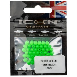 LEEDA Icon 5mm Beads - Pack of 50: Fluro Green