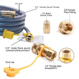 Upgraded Propane to Natural Gas Conversion Kit – Includes 10FT 1/2" ID Natural Gas Hose, Regulator & Nozzle for Weber Genesis, Genesis II, Spirit & Spirit II Grills