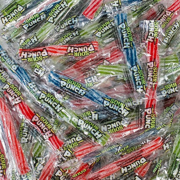 Sour Punch Straws Bulk Bag - individually wrapped Sour Candy (4 LB)