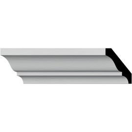 WM52 - Americraft Crown Moulding, 2 1/4"H x 1 1 5/8"P x 2 3/4"F x 96"L, Primed Finger-Joint Pine