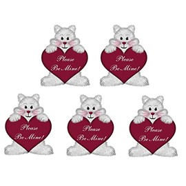 Valentines Day Bears Card Toppers - Please Be Mine Handmade Card Making Toppers x 5