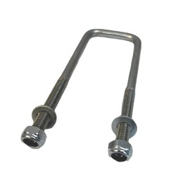 U Bolt Square M10 Thread 65mm Inner Width x 200mm Length with Hex Nuts and Washers (2)