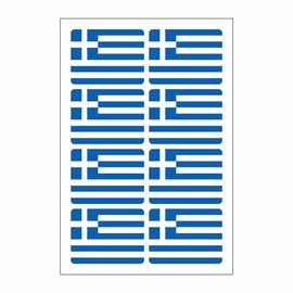 Generisch Greece Flag Sticker Set, 8 Pieces Stickers for Car, Bicycle & More, Weatherproof and UV Resistant, Semi Gloss, Blue, Vinyl