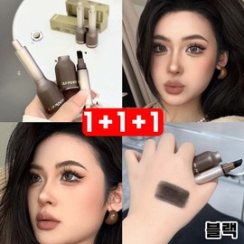 [Lasting Cover] 11+1 Hairline Cover Brush Eyebrow Tattoo Pencil Scalp Tattoo Tattoo Eyebrow Tint Natural Hairline Brush Waterproof Free Gift Random Giveaway, 3 Pieces, Black / [지속커버] 11+1 헤어라인 커버 브러쉬 눈썹타투 펜슬 두피 문신 타투 아이브로우틴트 자연스러운 헤어라인 브러시 방수 사은품 랜덤증정, 3개, 블랙