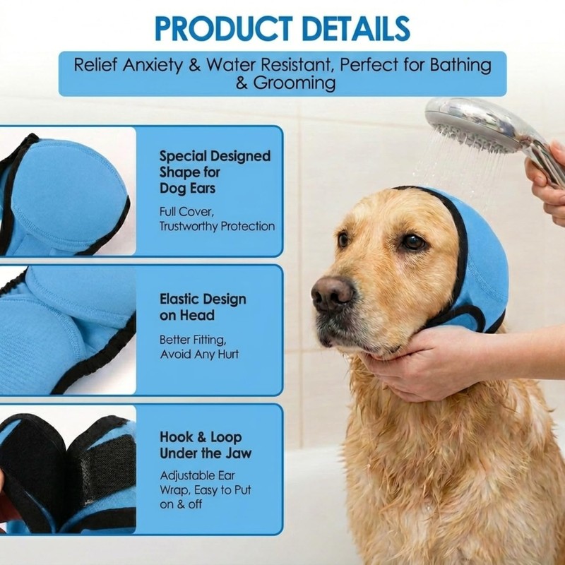 No Flap Ear Wraps for Dogs, Dog Ear Muffs Noise