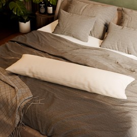 Looms & Linens Kapok Filling for Pillow of 20 x 60 inch Long Body Pillow Insert with Cotton Sateen Shell - Pack of 1 Made in USA