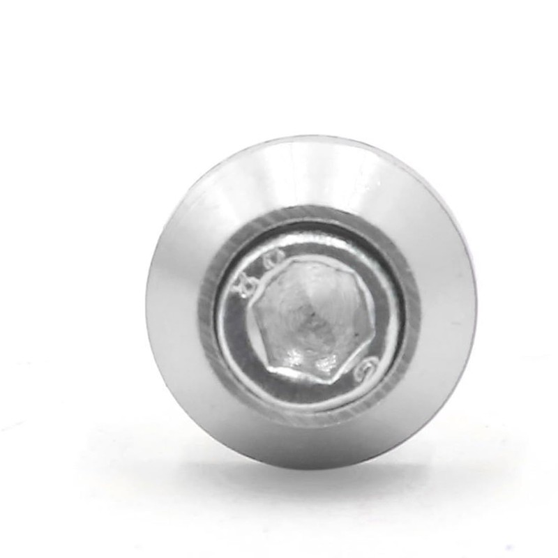 12 Pcs 6mm Thread Silver Tone Aluminum Alloy Motorcycle License