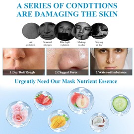 Katslyn 12PCS Face Masks Skincare Set,Daily Care Face Sheet Mask,Organic Face Mask Set,Hydrating&Soothing Facial Mask,Face Masks Beauty,Hydrating,Moisturizing,Soothing and Repairing,for All Skin Types