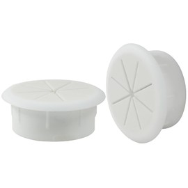 LifCratms 2pcs 2 Inch (50mm) Desk Grommet White, Cable Hole Grommet, Flexible Wire Cord Hole Cover for Desk, Table, Wire Pass Through