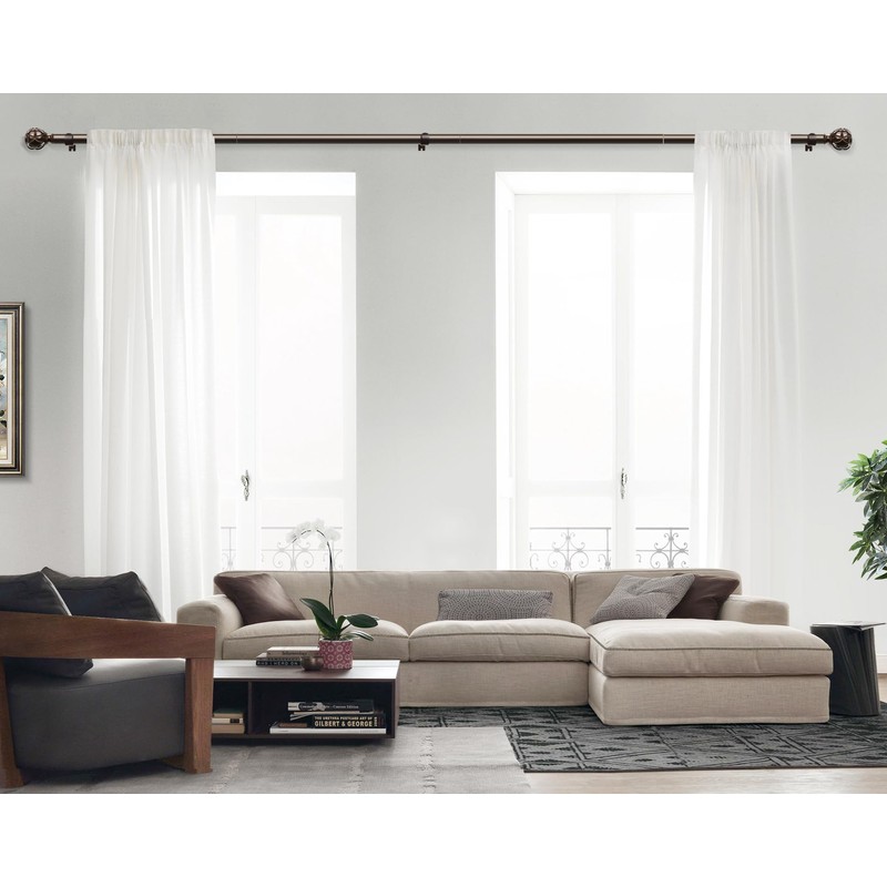 KAMANINA Curtain Rods for Windows 72 to 144 Inches (6-12ft)