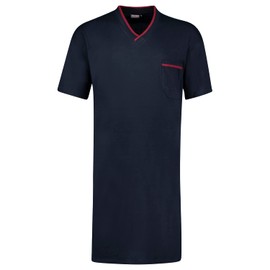 ADAMO Bert Series Plus Size Short-Sleeved Nightdress for Men in 2XL - 10XL Dark Blue, blue