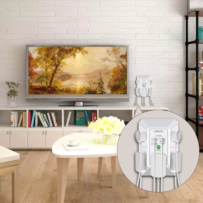 QINLIANF 5 Outlet Extender Surge Protector Multi Plug Wall Adapter
