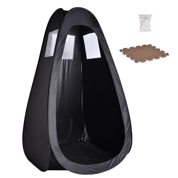 Black Pop Up Airbrush Makeup Sunless Over Spray Tanning Tent Water-resistant