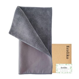 Ecoliko® Double-Sided Cleaning Cloth for Car Interior, Soft Microfibre Cloth for Interior Cleaning - Display, Touchscreen, Cockpit, Leather Seats, Car Window, Navi, 30 x 30 cm, Dark Grey, Pack of 1