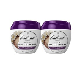TEATRICAL 2 Pack Piel Coreana Crema Facial con Células Madre y Arroz, Hidratación Profunda, Efecto Iluminador. 2 Tarros de 400g.