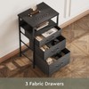 YeTom Nightstand, Bedside Table with 3 Fabric Drawers, Side Table
