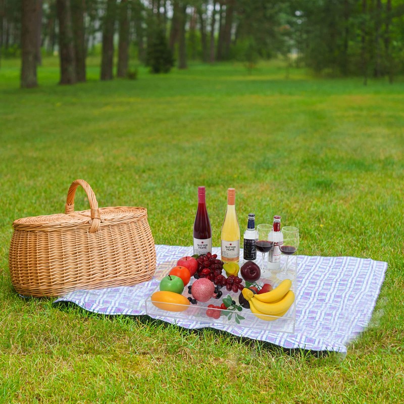 22×22 Inches Oversize Extra Large Sturdy Clear Acrylic Serving Tray