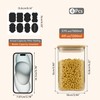 D2scrma 41oz Airtight Glass Square Storage Canister with Bamboo Lid