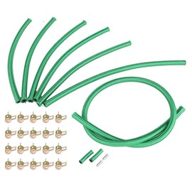 Lskioer Diesel Fuel Injector Return Line Kit, Premium Green Fuel Line Set Viton Diesel Return Line With Line Clamps For GM 6.2 L 6.5 L, Replaces GM19001-VT, U19001-VT