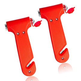 Garegce 2PCS Car Escape Tool Window Breaker, Double-Ended Car Safety Window Break Hammer with Sharp Seat Belt Cutter for Car Bus Truck Van for Instant Glass Shattering