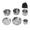 6PCS Portable Cookware Set Rapid Heating 304 Stainless Steel Efficient