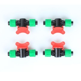 Drip Irrigation Shut Off Valve, In-Line Barbed Switch Valve Locking Fitting, Compatible with 1/2 inch Drip Tape Tubing Sprinkler System- 4 Pack