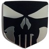 24Designs Compatible Front Emblem Full Punisher Silver Replacement for Dodge