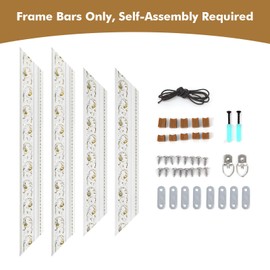 FOLKOR Vintage Canvas Frame for 18x24 Handmade Oil Paintings, No Backboard & Cover, 3” Wide DIY Ornate Picture Frames for Fine Art Show Gallery Wall Decor, White Open Back Wood Frame