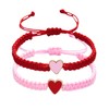 2PC/Set Heart Bead Matching Bracelets for Couples and Friendships Adjustable