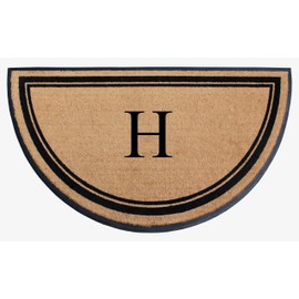 A1 Home Collections A1HC Natural Coir & Rubber 36x72 Inches Hand Flocked Large Monogrammed Door Mat Thick Durable Doormats for Entrance Heavy Duty Front Door Entry Doormat