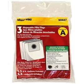 Electric Vac LLC Shop Vac 1.5 Gallon, Vacuum Cleaner Paper Bags 3PK # 906-67-00, 9066700, 90667 b