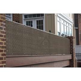 Alion Home© Elegant Privacy Screen Mesh for Backyard, Deck, Patio, Balcony, Pool, Fence. (30'' x 8', Mocha Brown)