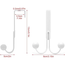 5 Pack Over The Door Hooks Door Hanger for Clothes Double Hanger Hooks Stainless Steel Metal Organizer for Hanging Coats, Bags, Pants, Hats, Scarves,Bathroom and Living Room