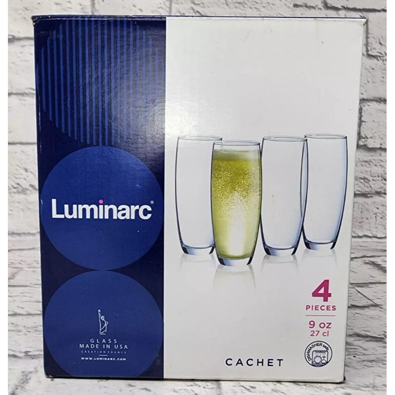 Luminarc Cachet Stemless Flutes, Set of 4 Champagne Glasses 9