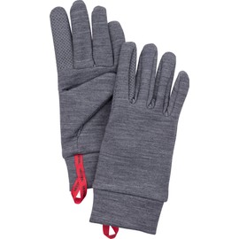 Hestra Touchscreen Gloves: Touch Point Warm Wool Liner-Base Layer, Run, Hike and Ski, Grey, 10
