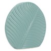 Leaves Pattern Ceramic Vase Nordic Style Dark Green Flat Leaf