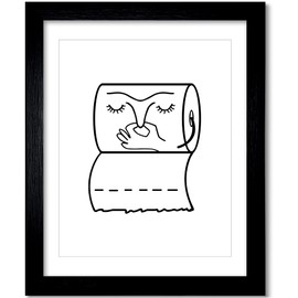 Funny Bathroom Wall Art, Bad Smell Funny Toilet Print Picture, Humorous Bathroom Wall Decor, Modern Minimalistic Home Decorations (Framed,10L x 8W)