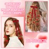 AOREAS 34PCS Red Bow Hair Clips -Hair Ribbon Bowknot Tassel