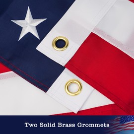 American Flag 3 x 5 ft, American Flags for Outside Heavy Duty, 100% Polyester US USA Allegiance Flag with Embroidered Stars, Sewn Stripes, Brass Grommerts - All Weather Proof for Outdoor Use