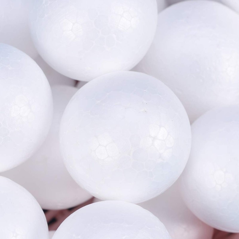 EXCEART 100 Pieces Polystyrene Balls White Solid Balls Craft 4
