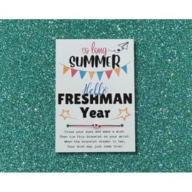 So Long Summer Hello FRESHMAN Year Wish Bracelet, Back To School Wish Bracelet, First Day of School Wish Bracelet, Ninth/9th Grade gifts, Wecome Back to School Gifts, High School Gift
