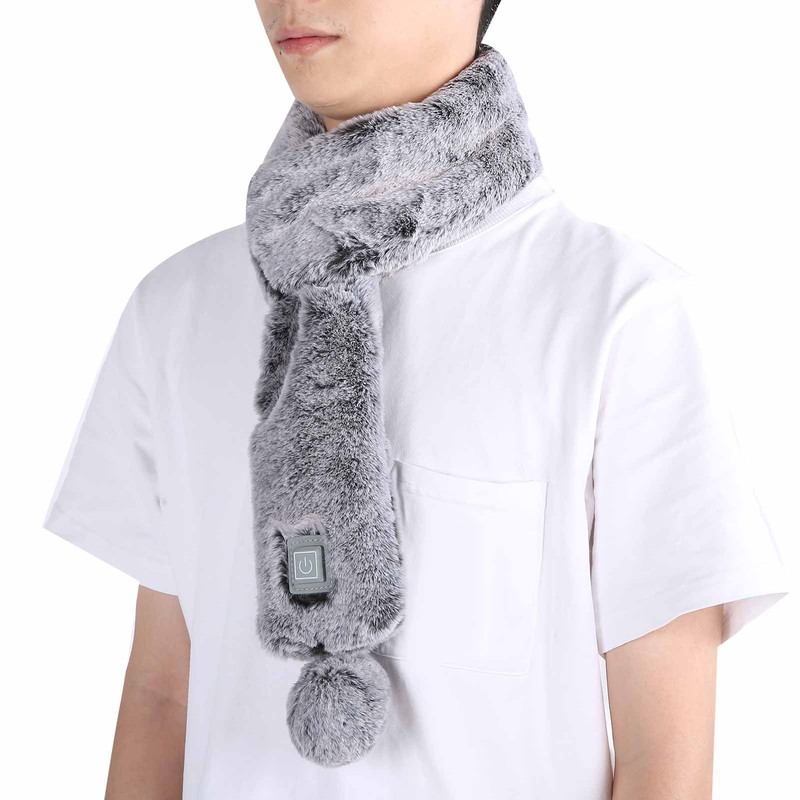 Electric Heated Scarf USB Plush Neck Scarf Graphene Warm Temperature