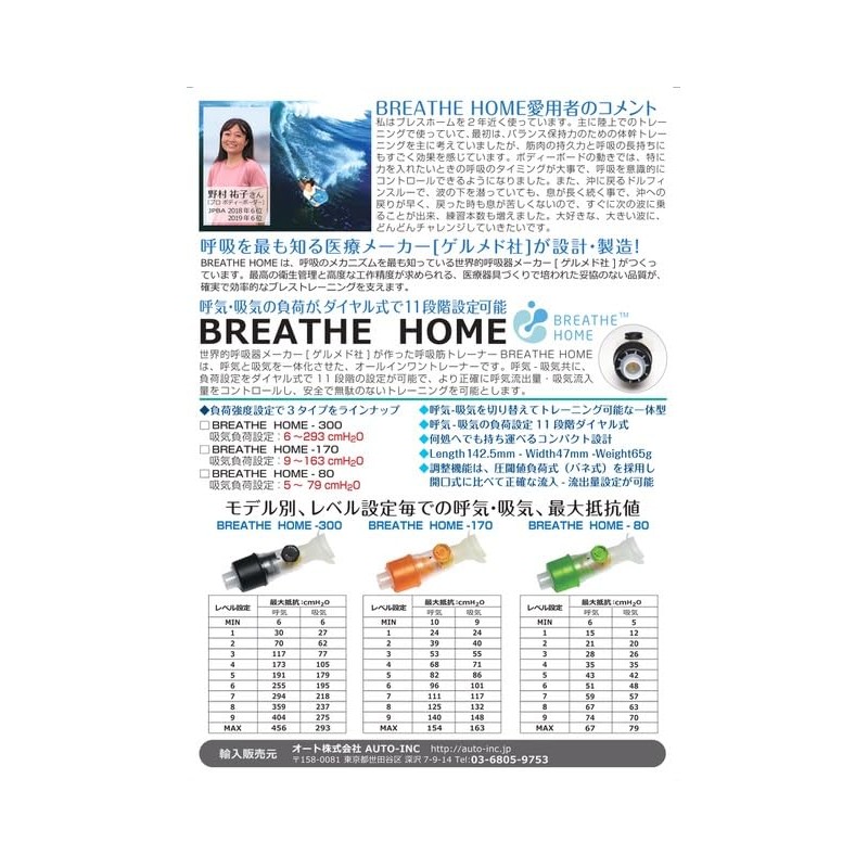 BreatheHOME 300 Composite Respiratory Muscle Trainer, World's Strongest Negative Model,