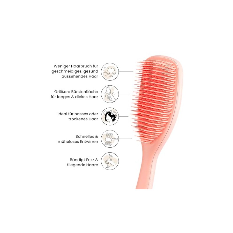 Tangle Teezer Hair Brush, Pink, Large Ultimate Detangler, Detangling Brush