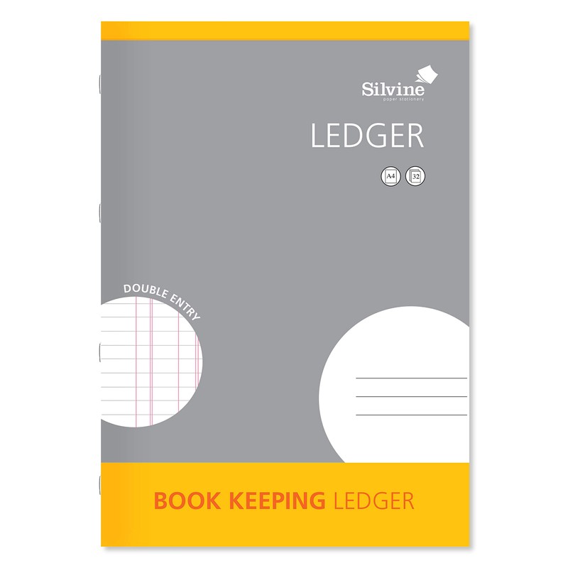 Silvine A4 Book Keeping Ledger, 32 Pages Printed 'Double Entry'